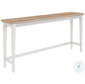 Palisade Vintage White And Hickory Rectangular Gathering Console Table