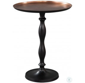 Brown Copper Tray Chair Side Table