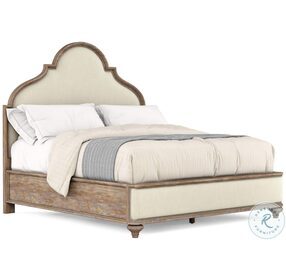 Architrave Beige and Brown King Upholstered Panel Bed