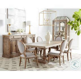 Architrave Almond Extendable Trestle Dining Room Set