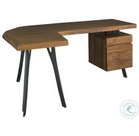 Boulder Brown And Graphite Steel L Shape Desk