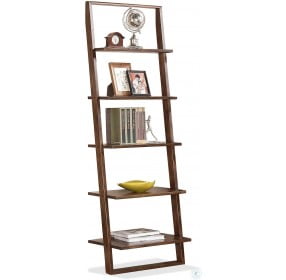 Lean Living Burnished Brownstone Leaning Bookcase