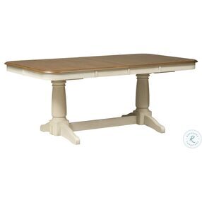 Springfield Honey And Cream Double Pedestal Extendable Dining Table