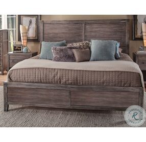 Aurora Weathered Gray King Panel Bed