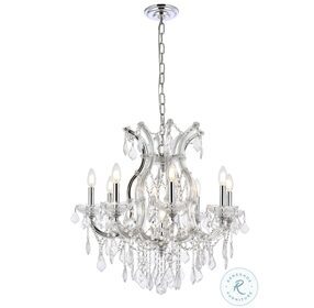 2800D26C-RC Maria Theresa 26" Chrome 9 Light Chandelier With Clear Royal Cut Crystal Trim