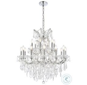 2800D30C-RC Maria Theresa 30" Chrome 19 Light Chandelier With Clear Royal Cut Crystal Trim