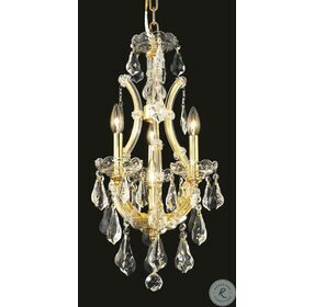 2801D12G-RC St Francis 28" Gold 4 Light Chandelier With Clear Royal Cut Crystal Trim