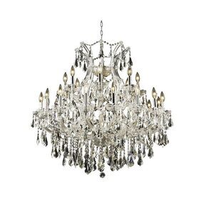 2801D36C-RC Maria Theresa 36" Chrome 24 Light Chandelier With Clear Royal Cut Crystal Trim