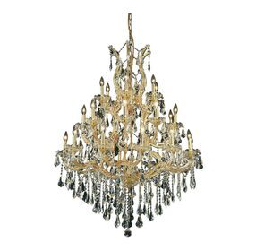 2801D38G-RC Maria Theresa 38" Gold 28 Light Chandelier With Clear Royal Cut Crystal Trim