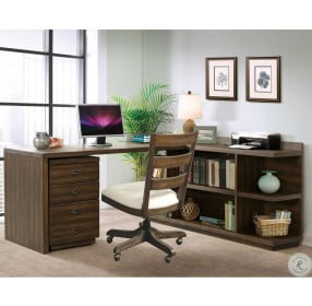 Perspectives Brushed Acacia Home Office Set