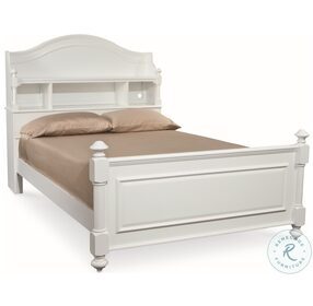 Madison Natural White Painted Full Storage Bookcase Bed