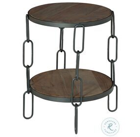 Special Reserve Natural Acacia Tone And Forged Iron End Table