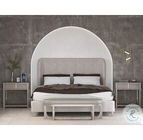 Vault Soft Grey Upholstered Shelter Bedroom Set