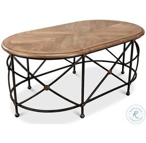 Drum And Fife Gray Oval Cocktail Table