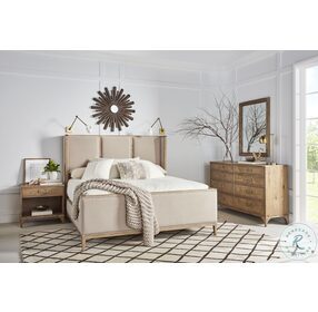 Passage Natural Oak Upholstered Panel Bedroom Set