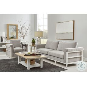 Post White And Warm Tone Rectangular Occasional Table Set
