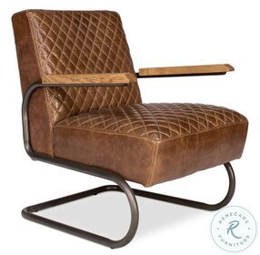 Beverly Hills Cuba Brown Leather Chair