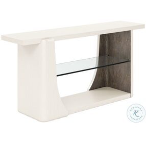 Blanc Alabaster And Burnished Bronze Console Table