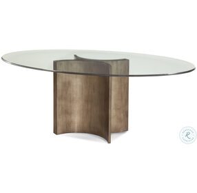 Symmetry Antiqued Silver Leaf Oval Dining Table