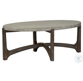 Cascade Wire Brush Rustic Brown Oval Cocktail Table