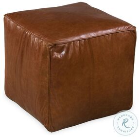 29340 Brown Leather Sitting Cube