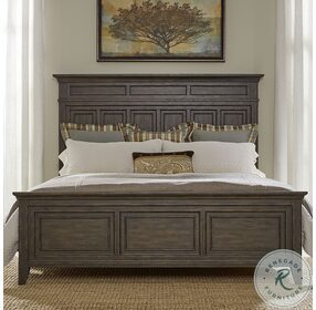 Paradise Valley Saddle Brown King Panel Bed