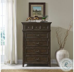 Paradise Valley Saddle Brown 5 Drawer Chest