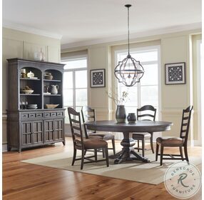 Paradise Valley Saddle Brown Extendable Dining Room Set