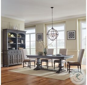 Paradise Valley Saddle Brown Extendable Dining Room Set