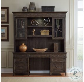 Paradise Valley Saddle Brown Credenza with Hutch
