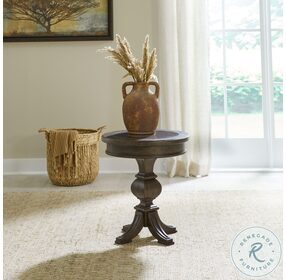 Paradise Valley Saddle Brown Round Chairside Table