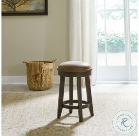 Paradise Valley Saddle Brown Upholstered Console Stool