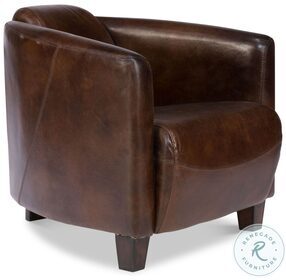 Mandy Brown Leather Arm Chair