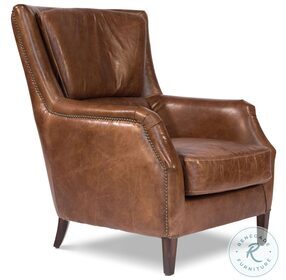 Baker Brown Leather Arm Chair