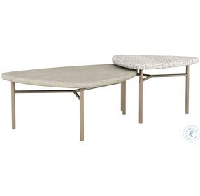 Cotiere White And Linen Small Bunching Cocktail Table
