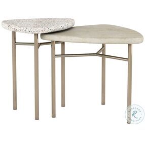 Cotiere Linen and Terrazzo Small Bunching Cocktail Table