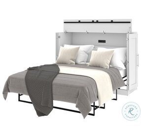 Pur White 61" Full Cabinet Bed With Mattress