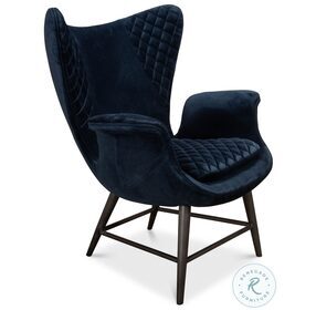 Wings Blue Velvet Chair