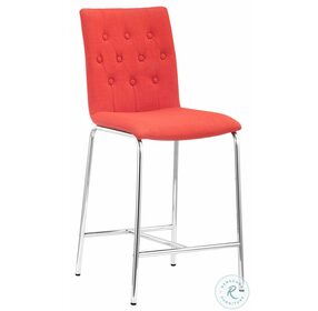 Uppsala Tangerine Fabric Counter Height Chair Set of 2