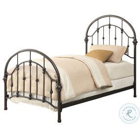 Rowan Dark Bronze Curved Twin Metal Bed