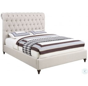 Devon Beige Queen Panel Upholstered Bed