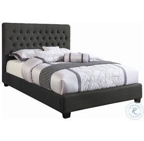 Chloe Charcoal Upholstered Queen Panel Bed