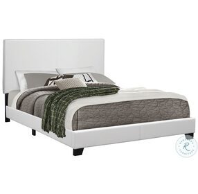 Mauve White Upholstered Full Platform Bed