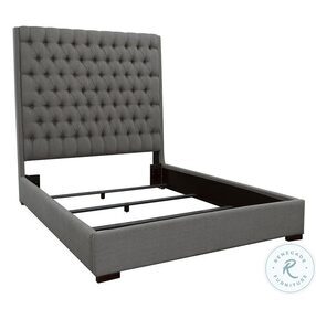Camille Grey Upholstered Queen Panel Bed