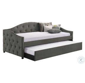 Sadie Grey and Black Twin Daybed with Trundle