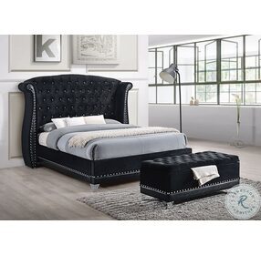 Barzini Black Upholstered Platform Bedroom Set
