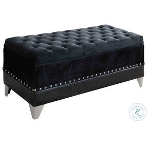 Barzini Black Upholstered Bench
