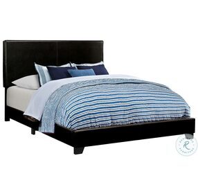 Dorian Black Upholstered King Panel Bed