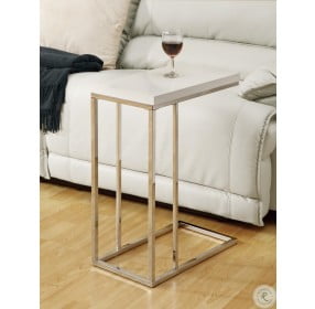 3008 Glossy White / Chrome Accent Table