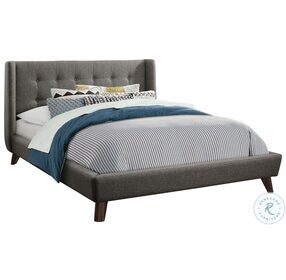 Carrington Grey Upholstered Full Platform Bed